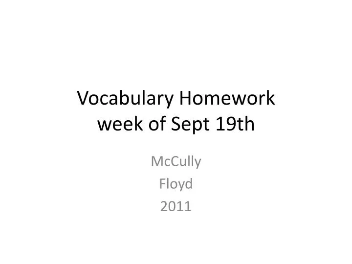 vocabulary homework week of sept 19th