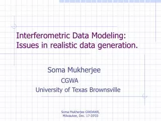 Interferometric Data Modeling: Issues in realistic data generation.
