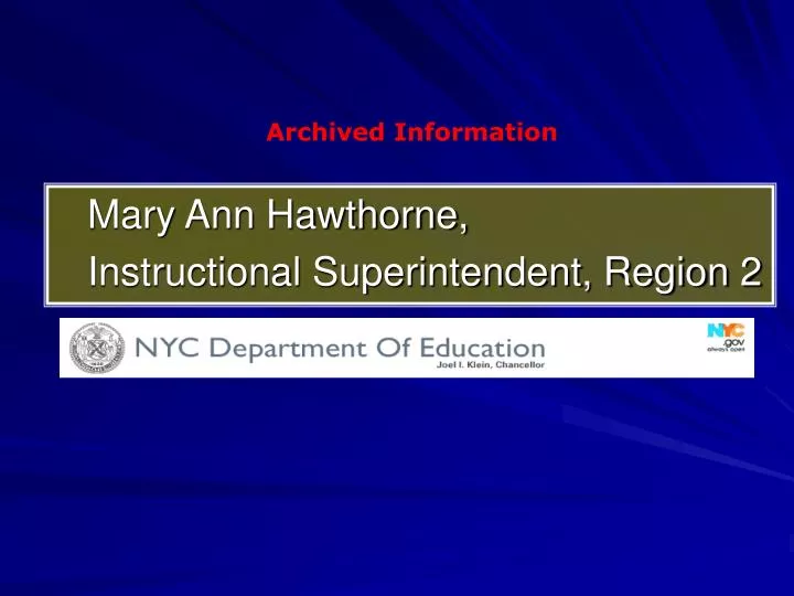 mary ann hawthorne instructional superintendent region 2