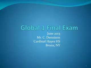Global 1 Final Exam