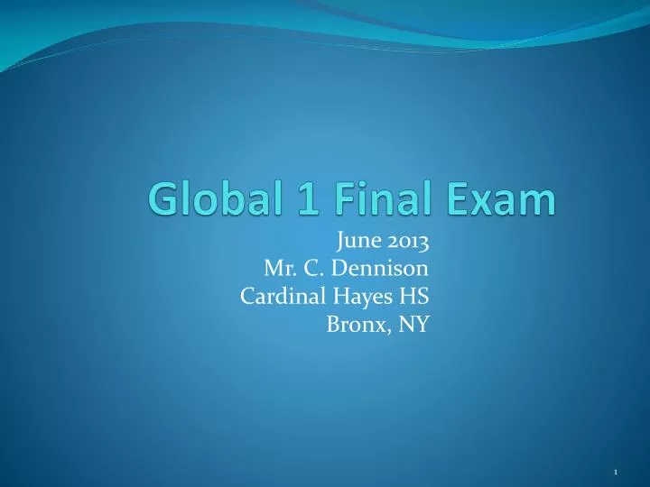 global 1 final exam