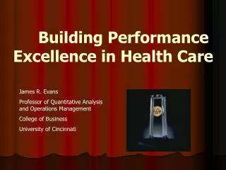 Building Performance Excellence in Health Care