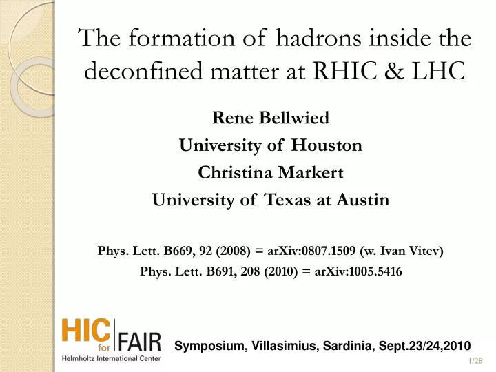 the formation of hadrons inside the deconfined matter at rhic lhc