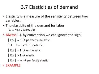 3.7 Elasticities of demand