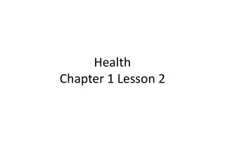 health chapter 1 lesson 2