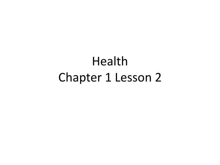 health chapter 1 lesson 2