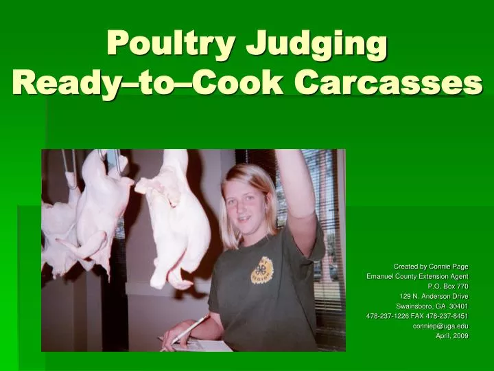 poultry judging ready to cook carcasses