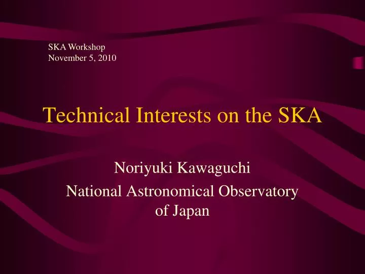 technical interests on the ska