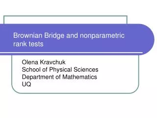 Brownian Bridge and nonparametric rank tests