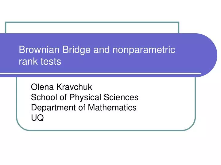 brownian bridge and nonparametric rank tests