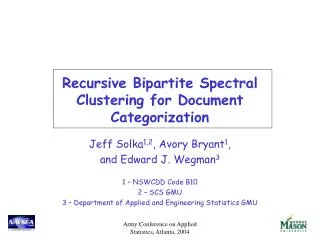 Recursive Bipartite Spectral Clustering for Document Categorization