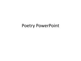 Poetry PowerPoint