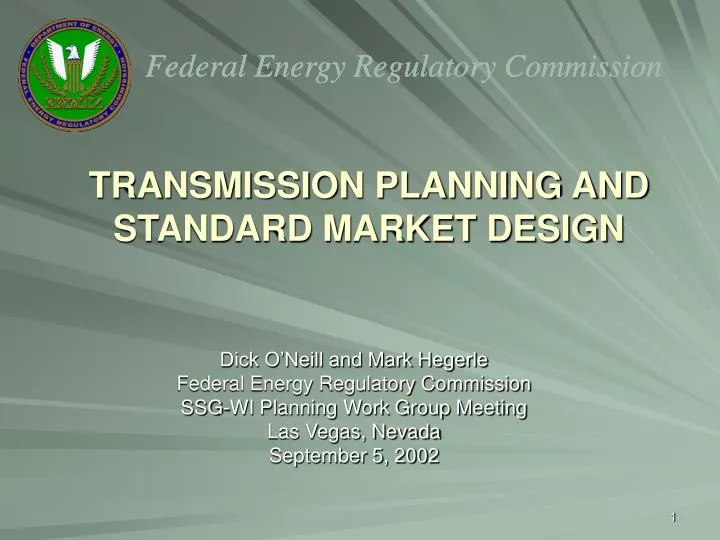 transmission planning and standard market design