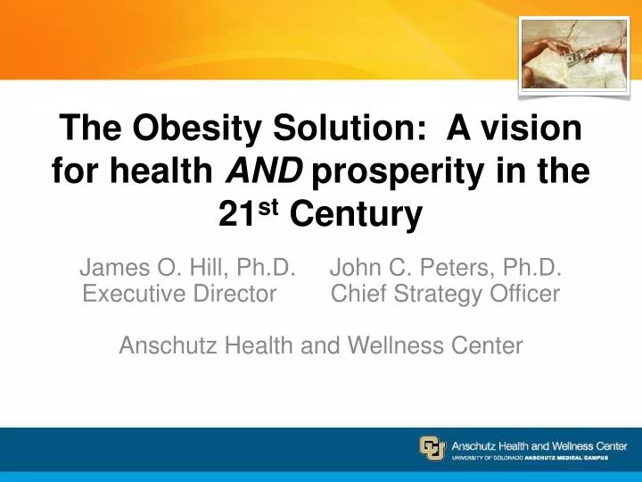 the obesity solution a vision for health and prosperity in the 21 st century