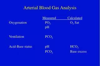 Arterial Blood Gas Analysis