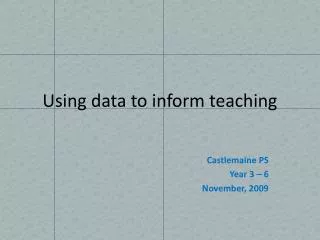 Using data to inform teaching