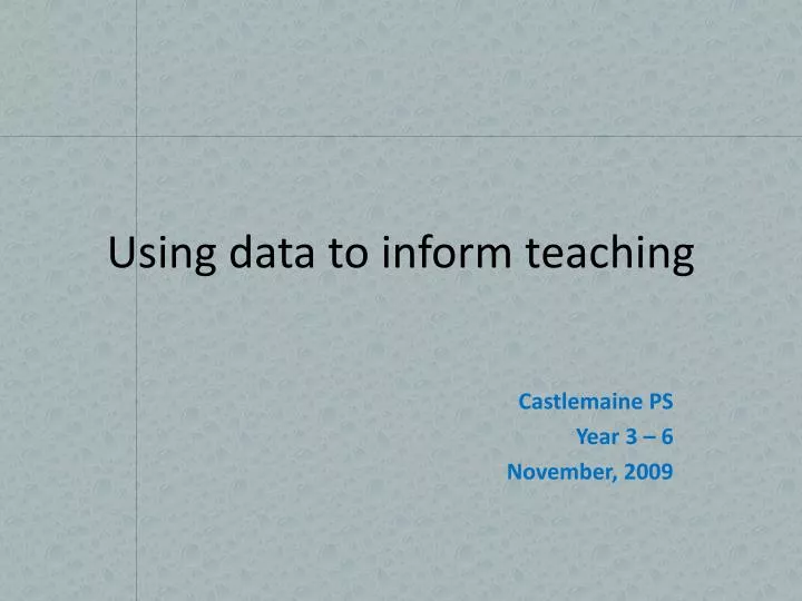 using data to inform teaching