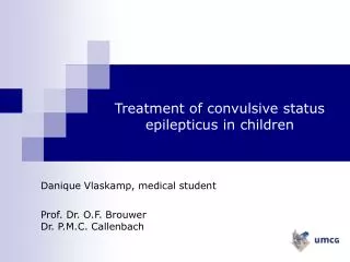 Treatment of convulsive status epilepticus in children