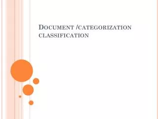 document categorization classification