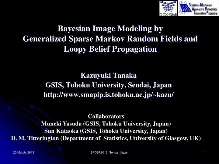 bayesian image modeling by generalized sparse markov random fields and loopy belief propagation