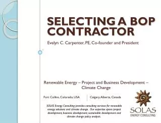 Selecting a BOP Contractor