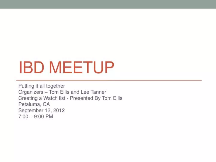 ibd meetup