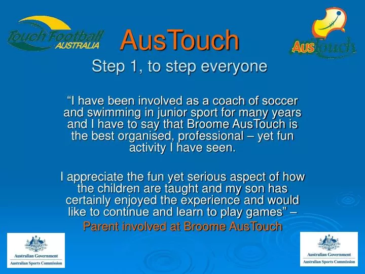austouch step 1 to step everyone