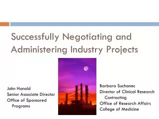 Successfully Negotiating and Administering Industry Projects