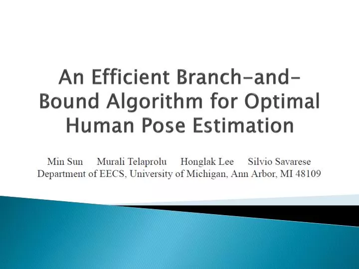an efficient branch and bound algorithm for optimal human pose estimation