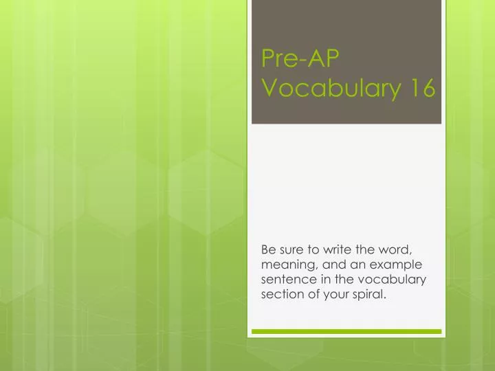 pre ap vocabulary 16