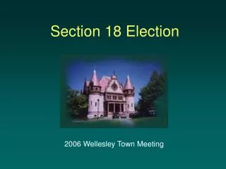 Section 18 Election