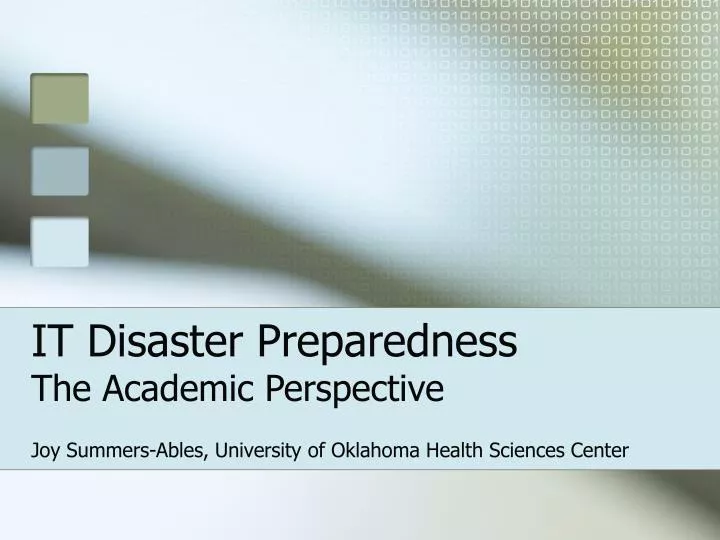 it disaster preparedness