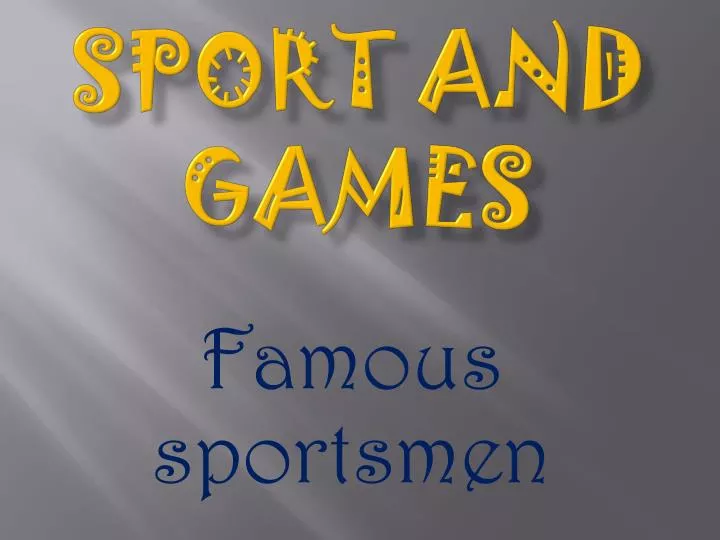 sport and games