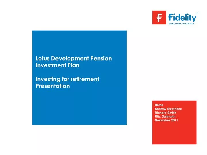 lotus development pension investment plan investing for retirement presentation