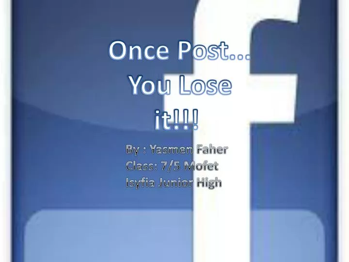once post you lose it