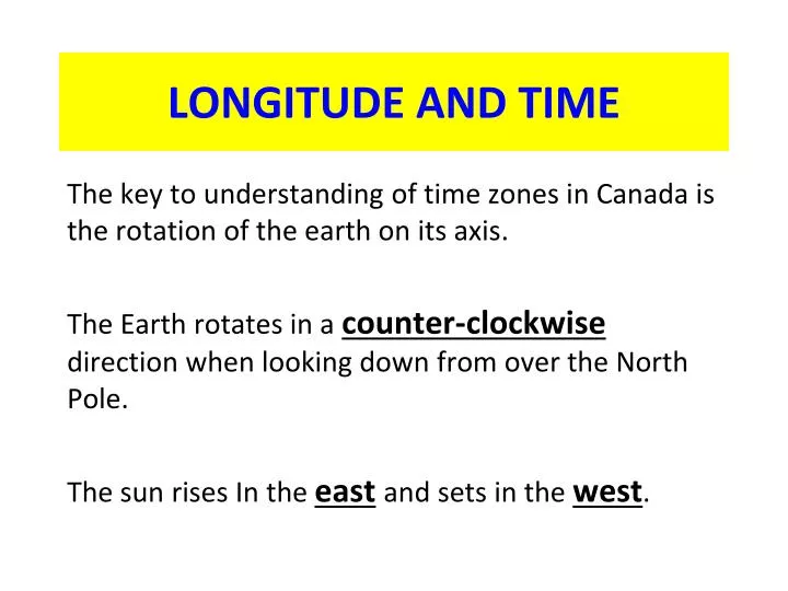 longitude and time