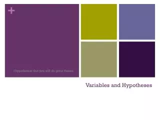 variables and hypotheses