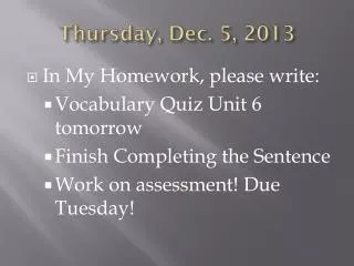 thur sday dec 5 2013