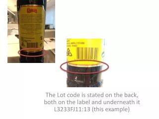 the lot code is stated on the back both on the label and underneath it l3233fj11 13 this example