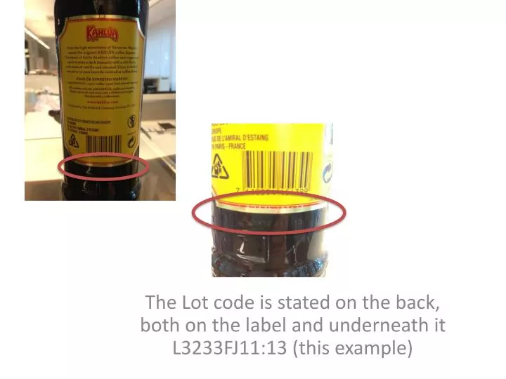 the lot code is stated on the back both on the label and underneath it l3233fj11 13 this example