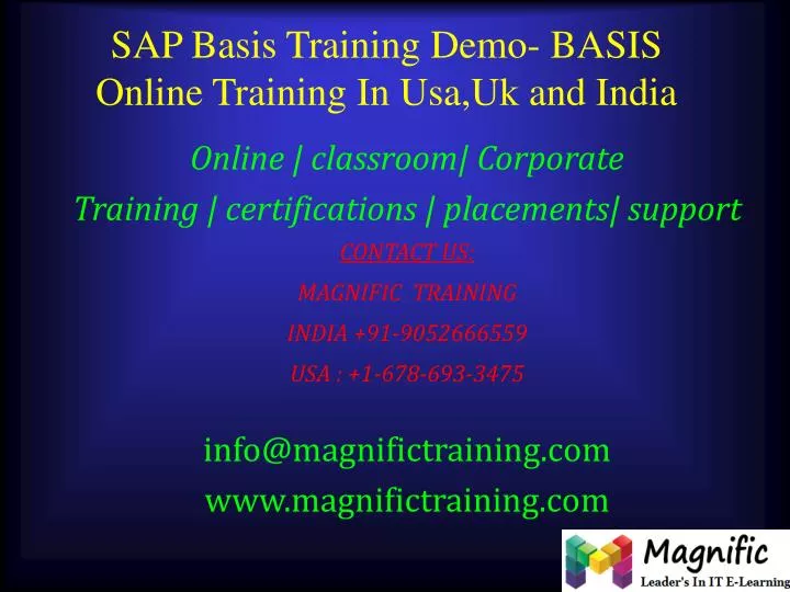 sap basis training demo basis online training in usa uk and india