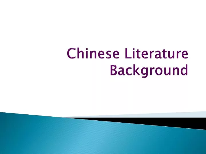 chinese literature background