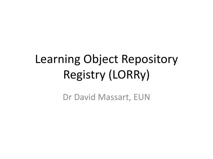 learning object repository registry lorry