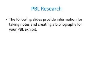 PBL Research