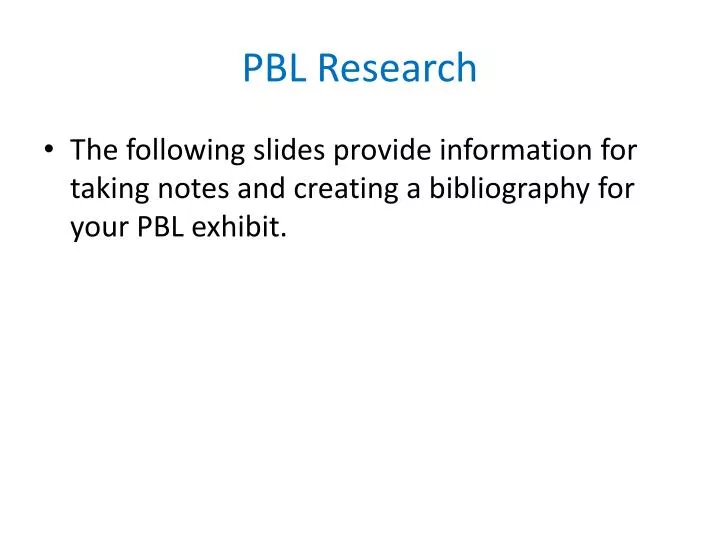 pbl research