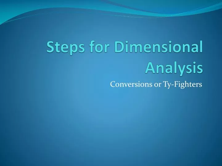 steps for dimensional analysis