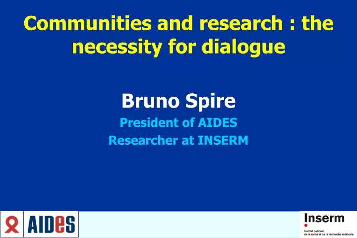 communities and research the necessity for dialogue