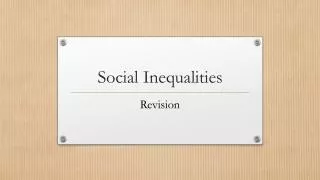 Social Inequalities