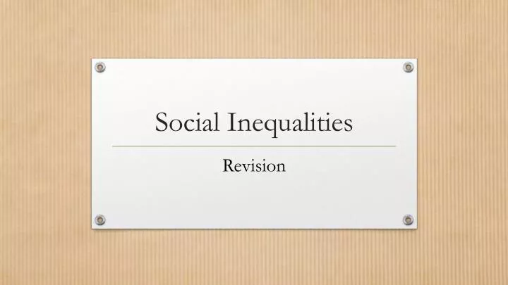 social inequalities