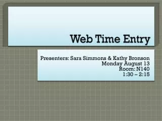 Web Time Entry